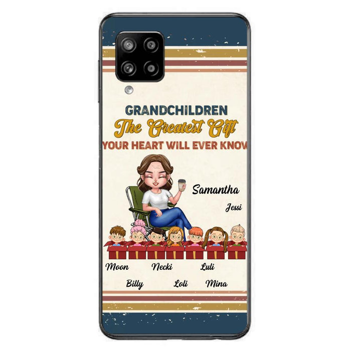 Custom Personalized Grandma Phone Case - Gift Idea For Grandma/Mother's Day - Up To 7 Kids - Grandchildren The Greatest Gift Your Heart Will Ever Know - Cases For iPhone/Samsung