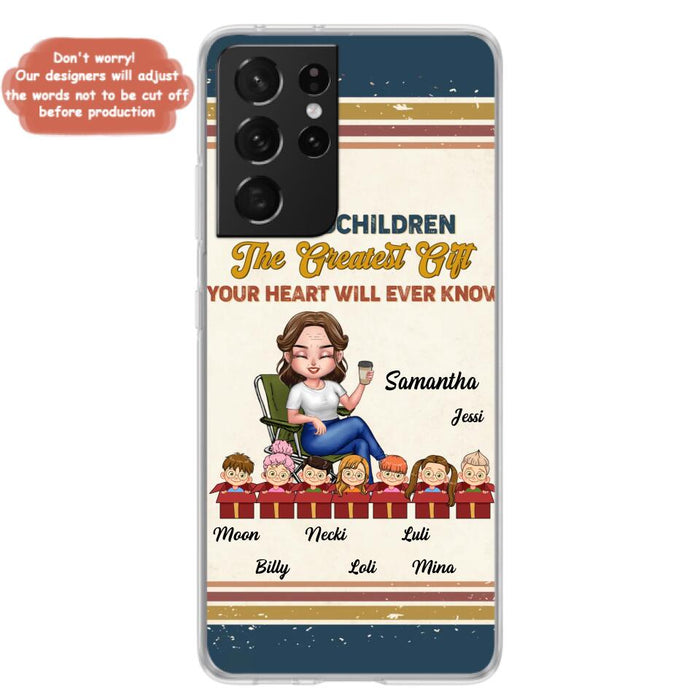 Custom Personalized Grandma Phone Case - Gift Idea For Grandma/Mother's Day - Up To 7 Kids - Grandchildren The Greatest Gift Your Heart Will Ever Know - Cases For iPhone/Samsung