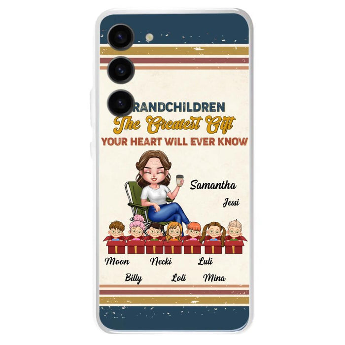 Custom Personalized Grandma Phone Case - Gift Idea For Grandma/Mother's Day - Up To 7 Kids - Grandchildren The Greatest Gift Your Heart Will Ever Know - Cases For iPhone/Samsung