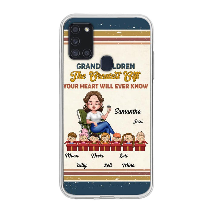 Custom Personalized Grandma Phone Case - Gift Idea For Grandma/Mother's Day - Up To 7 Kids - Grandchildren The Greatest Gift Your Heart Will Ever Know - Cases For iPhone/Samsung