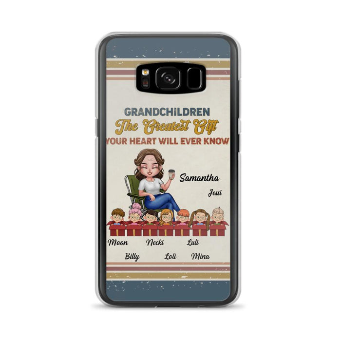 Custom Personalized Grandma Phone Case - Gift Idea For Grandma/Mother's Day - Up To 7 Kids - Grandchildren The Greatest Gift Your Heart Will Ever Know - Cases For iPhone/Samsung