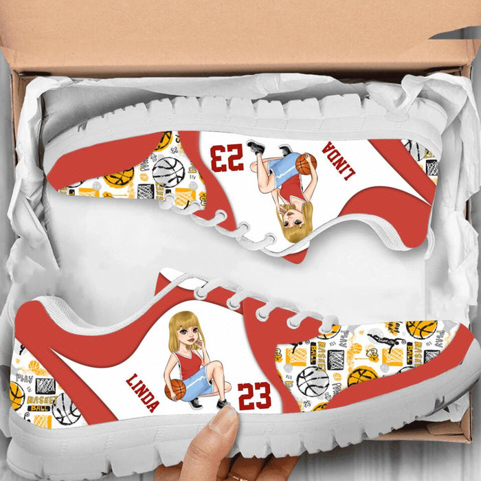 Custom Personalized Basketball Girl Sneakers - Best Gift Idea For Basketball Lovers