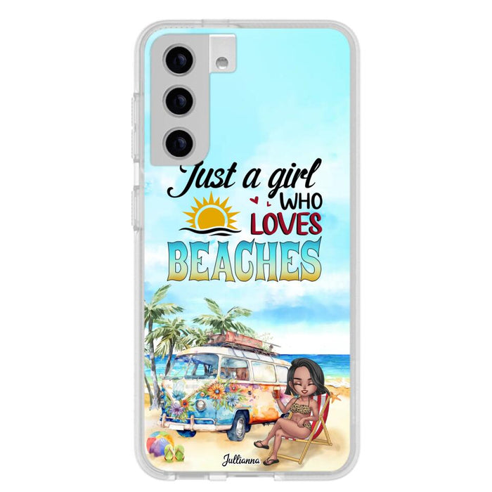 Custom Personalized Beach Girl Phone Case - Gift For Beach Girls/Beach Lovers - Just A Girl Who Loves Beaches - Cases For iPhone/Samsung