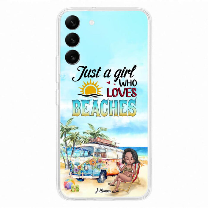 Custom Personalized Beach Girl Phone Case - Gift For Beach Girls/Beach Lovers - Just A Girl Who Loves Beaches - Cases For iPhone/Samsung