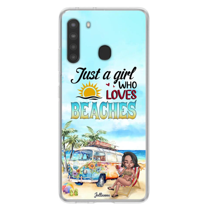 Custom Personalized Beach Girl Phone Case - Gift For Beach Girls/Beach Lovers - Just A Girl Who Loves Beaches - Cases For iPhone/Samsung