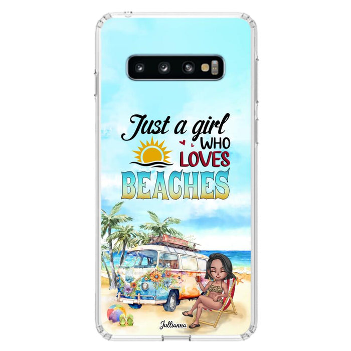 Custom Personalized Beach Girl Phone Case - Gift For Beach Girls/Beach Lovers - Just A Girl Who Loves Beaches - Cases For iPhone/Samsung