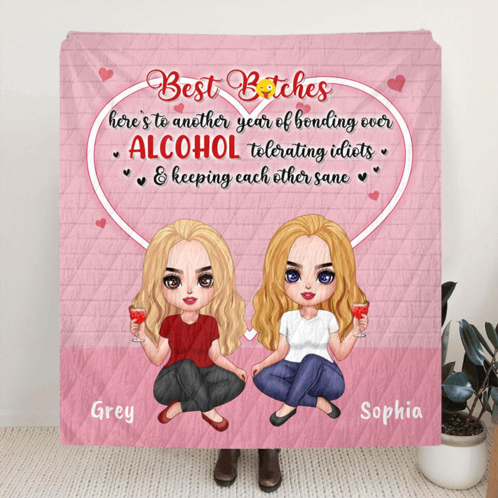 Custom Personalized Friends Quilt/Fleece Blanket & Pillow Cover - Best Gift For Friends