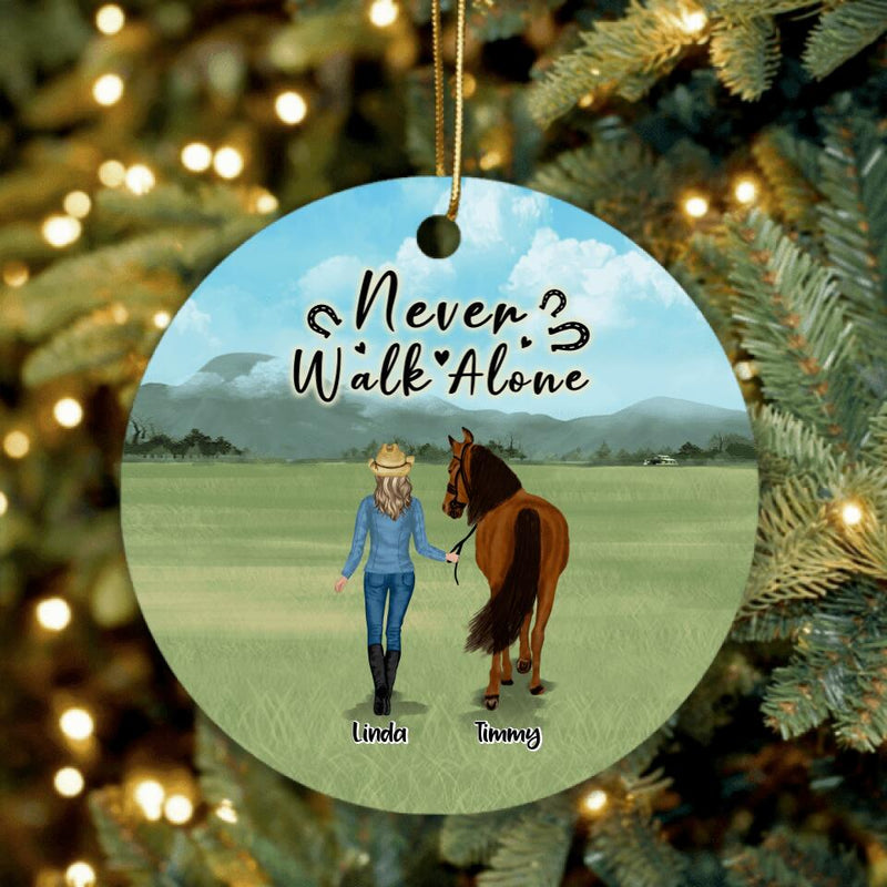 Personalized Horse Girl Ornament - Up to 4 Horses - Best Gift For Horse Lover - Life Is Better With Horses