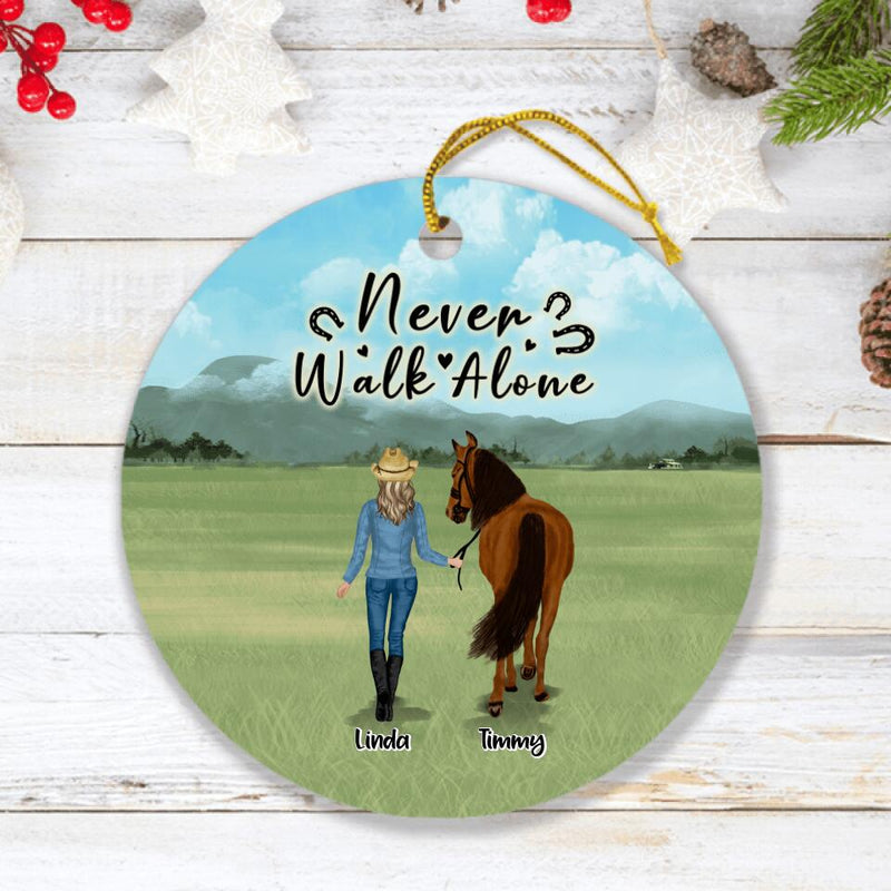 Personalized Horse Girl Ornament - Up to 4 Horses - Best Gift For Horse Lover - Life Is Better With Horses