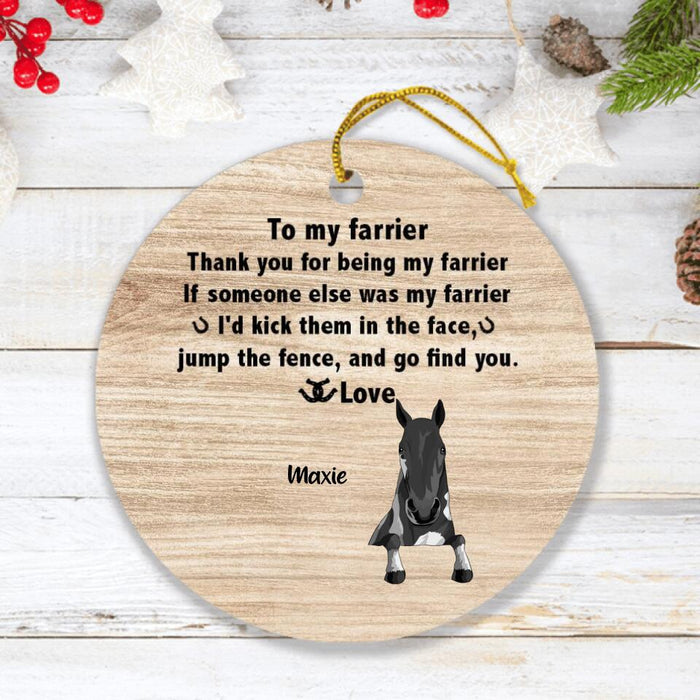 Custom Personalized To My Farrier From Horses Ornament - Upto 4 Horses - Best Gift For Horses Lover - Thank You For Being My Farrier