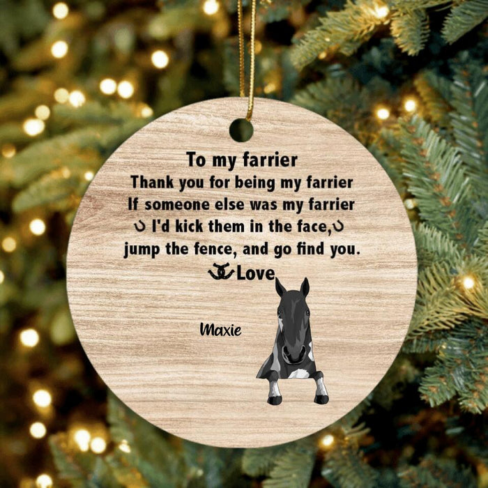 Custom Personalized To My Farrier From Horses Ornament - Upto 4 Horses - Best Gift For Horses Lover - Thank You For Being My Farrier