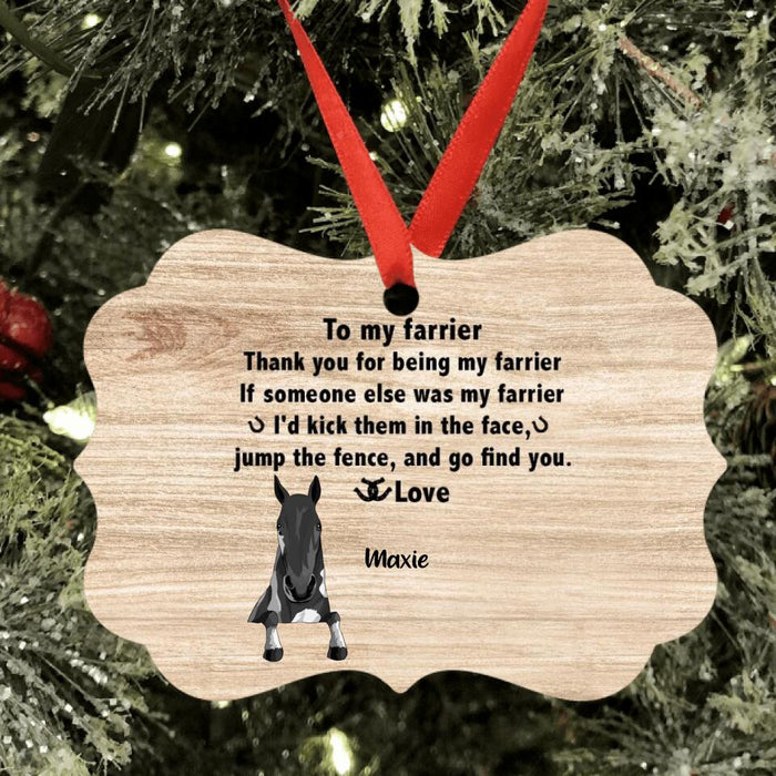 Custom Personalized To My Farrier From Horses Ornament - Upto 4 Horses - Best Gift For Horses Lover - Thank You For Being My Farrier