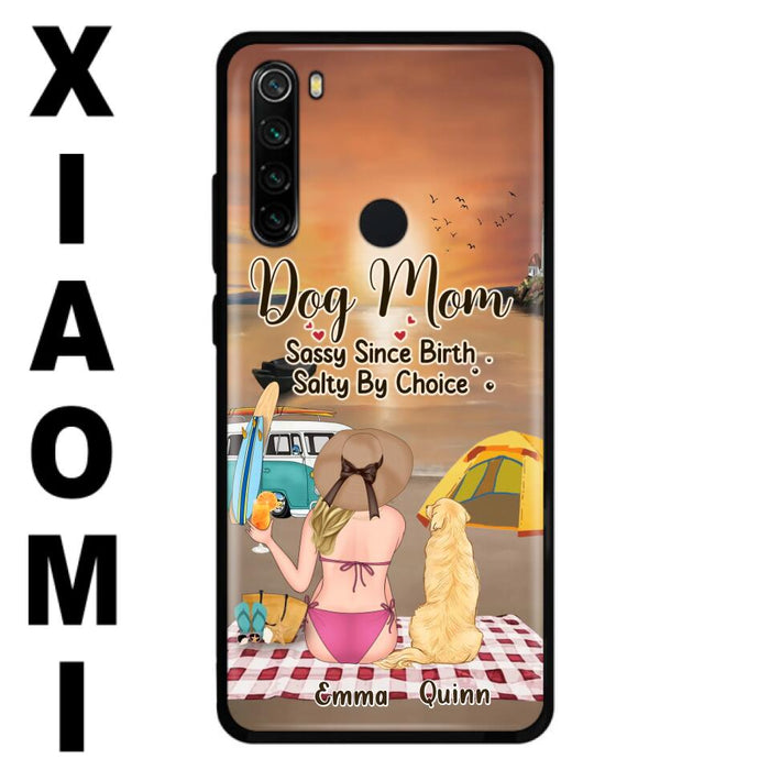 Custom Personalized Dog Mom Phone Case - Upto 4 Dogs - Mother's Day Gift Idea for Dog Lovers - Dog Mom Sassy Since Birth Salty By Choice - Case for Xiaomi/Huawei/Oppo