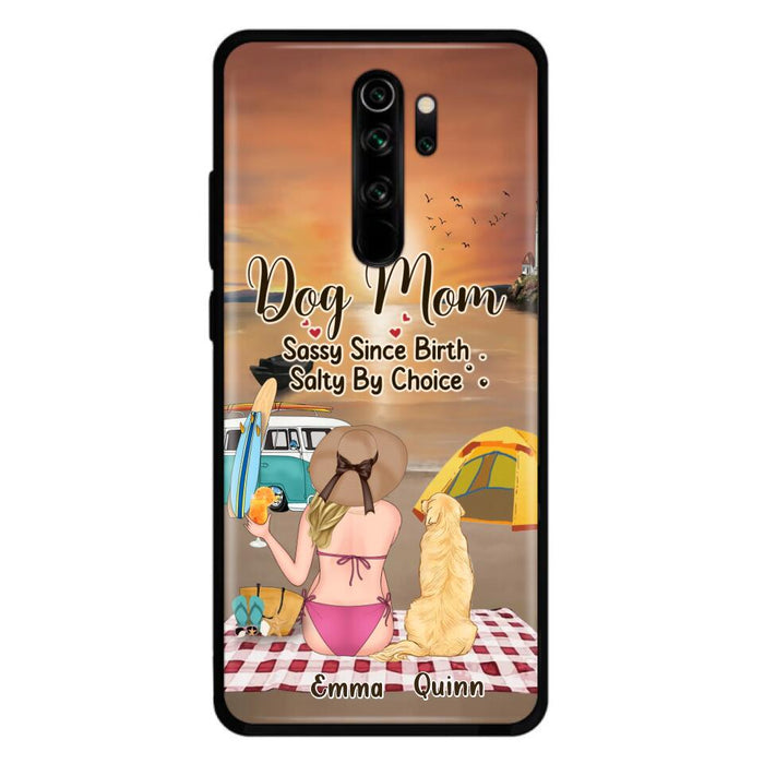 Custom Personalized Dog Mom Phone Case - Upto 4 Dogs - Mother's Day Gift Idea for Dog Lovers - Dog Mom Sassy Since Birth Salty By Choice - Case for Xiaomi/Huawei/Oppo