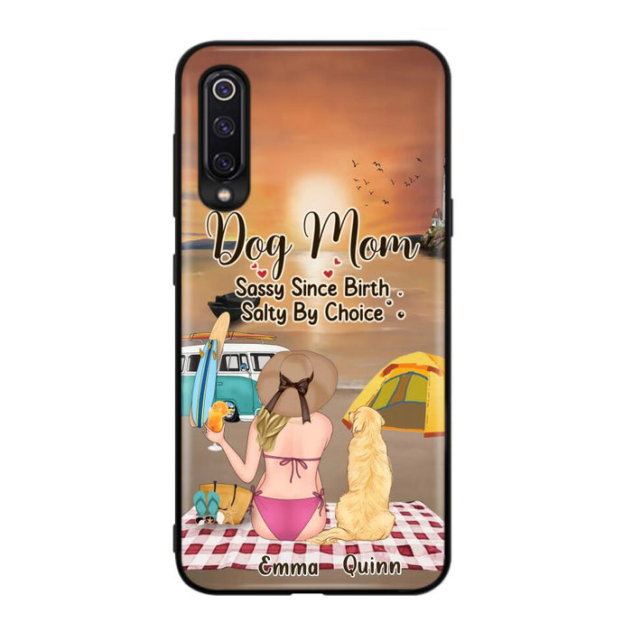 Custom Personalized Dog Mom Phone Case - Upto 4 Dogs - Mother's Day Gift Idea for Dog Lovers - Dog Mom Sassy Since Birth Salty By Choice - Case for Xiaomi/Huawei/Oppo