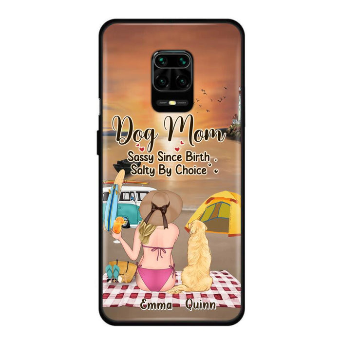 Custom Personalized Dog Mom Phone Case - Upto 4 Dogs - Mother's Day Gift Idea for Dog Lovers - Dog Mom Sassy Since Birth Salty By Choice - Case for Xiaomi/Huawei/Oppo