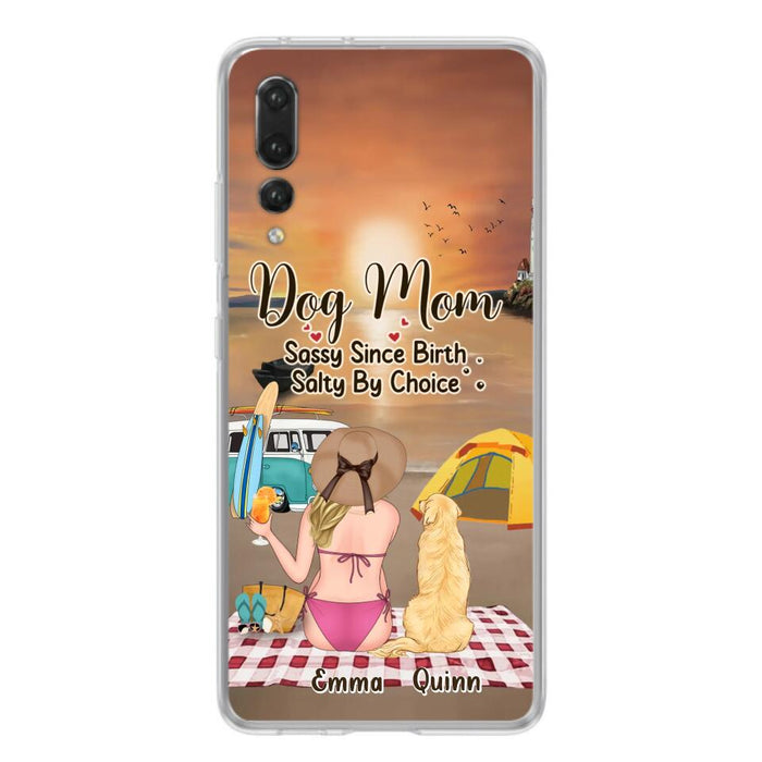 Custom Personalized Dog Mom Phone Case - Upto 4 Dogs - Mother's Day Gift Idea for Dog Lovers - Dog Mom Sassy Since Birth Salty By Choice - Case for Xiaomi/Huawei/Oppo