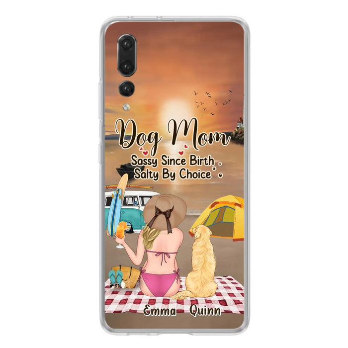 Custom Personalized Dog Mom Phone Case - Upto 4 Dogs - Mother's Day Gift Idea for Dog Lovers - Dog Mom Sassy Since Birth Salty By Choice - Case for Xiaomi/Huawei/Oppo