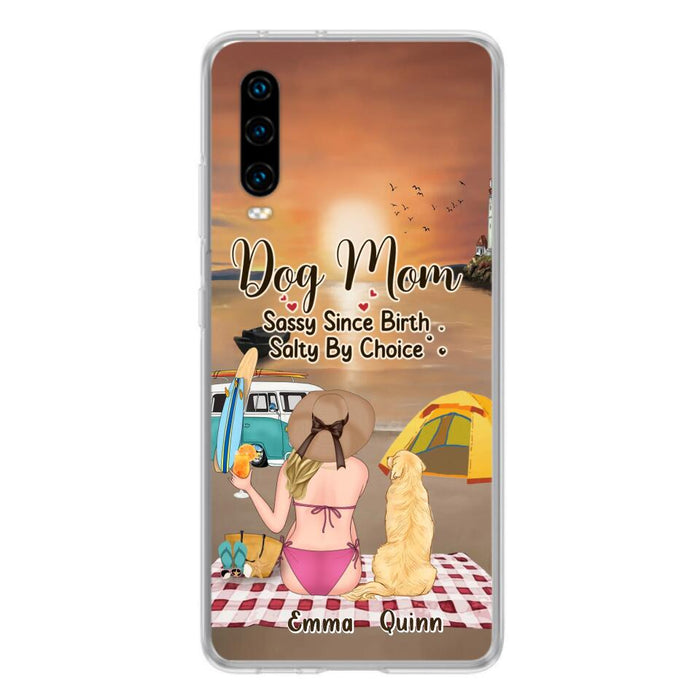 Custom Personalized Dog Mom Phone Case - Upto 4 Dogs - Mother's Day Gift Idea for Dog Lovers - Dog Mom Sassy Since Birth Salty By Choice - Case for Xiaomi/Huawei/Oppo