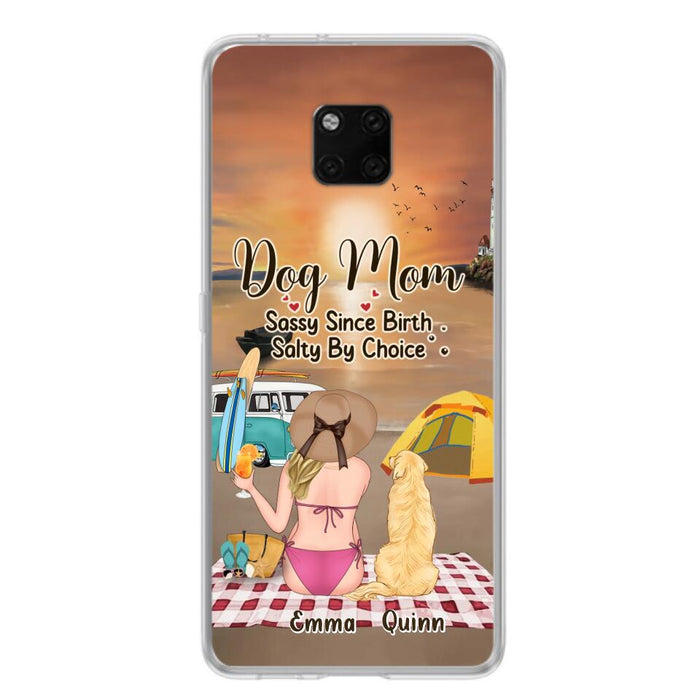 Custom Personalized Dog Mom Phone Case - Upto 4 Dogs - Mother's Day Gift Idea for Dog Lovers - Dog Mom Sassy Since Birth Salty By Choice - Case for Xiaomi/Huawei/Oppo