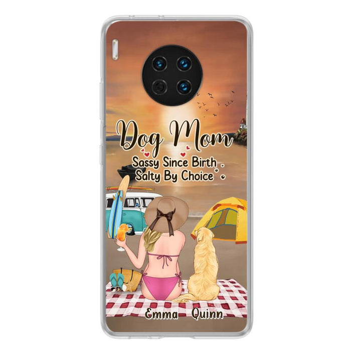 Custom Personalized Dog Mom Phone Case - Upto 4 Dogs - Mother's Day Gift Idea for Dog Lovers - Dog Mom Sassy Since Birth Salty By Choice - Case for Xiaomi/Huawei/Oppo