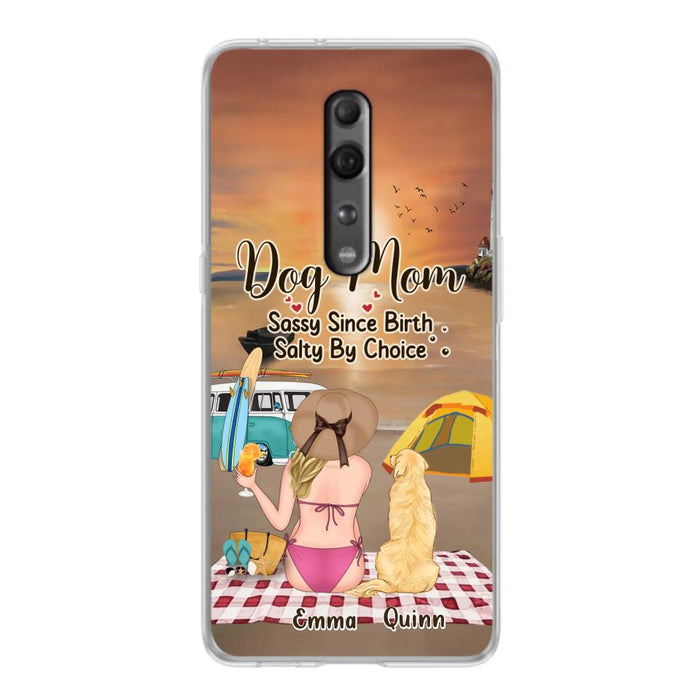 Custom Personalized Dog Mom Phone Case - Upto 4 Dogs - Mother's Day Gift Idea for Dog Lovers - Dog Mom Sassy Since Birth Salty By Choice - Case for Xiaomi/Huawei/Oppo