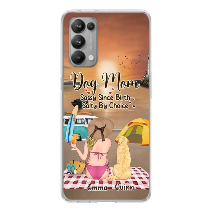 Custom Personalized Dog Mom Phone Case - Upto 4 Dogs - Mother's Day Gift Idea for Dog Lovers - Dog Mom Sassy Since Birth Salty By Choice - Case for Xiaomi/Huawei/Oppo