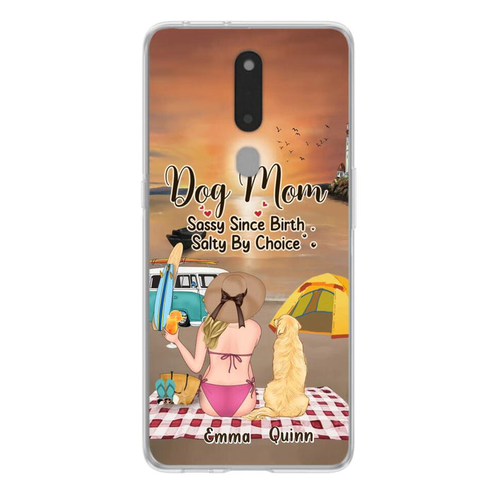 Custom Personalized Dog Mom Phone Case - Upto 4 Dogs - Mother's Day Gift Idea for Dog Lovers - Dog Mom Sassy Since Birth Salty By Choice - Case for Xiaomi/Huawei/Oppo