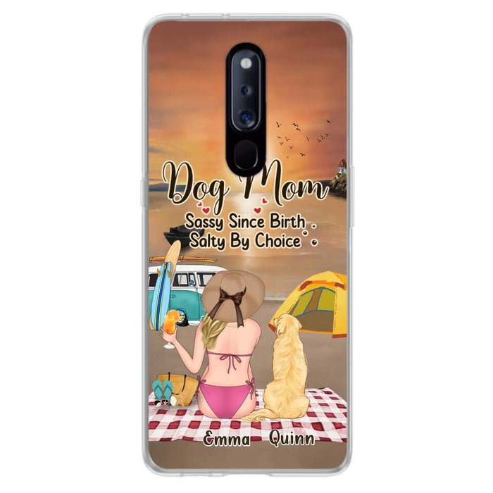 Custom Personalized Dog Mom Phone Case - Upto 4 Dogs - Mother's Day Gift Idea for Dog Lovers - Dog Mom Sassy Since Birth Salty By Choice - Case for Xiaomi/Huawei/Oppo