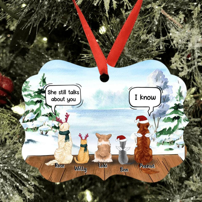 Personalized Dog/Cat Memorial Ornament - Gift For Dog Lovers, Cat Lovers - Up to 5 Pets