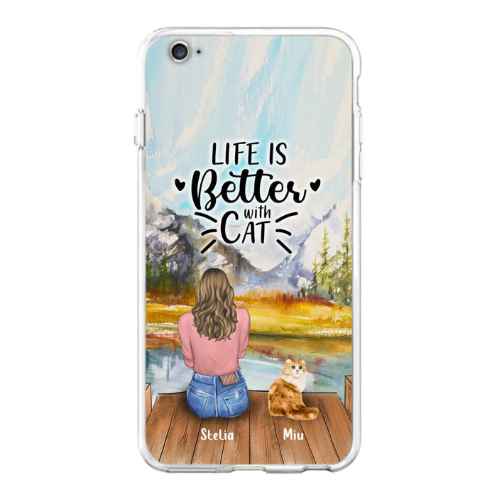 Custom Personalized Cat Mom Phone Case - Gifts For Cat Lovers With Upto 4 Cats - You Had Me At Meow - Case For iPhone, Samsung And Xiaomi