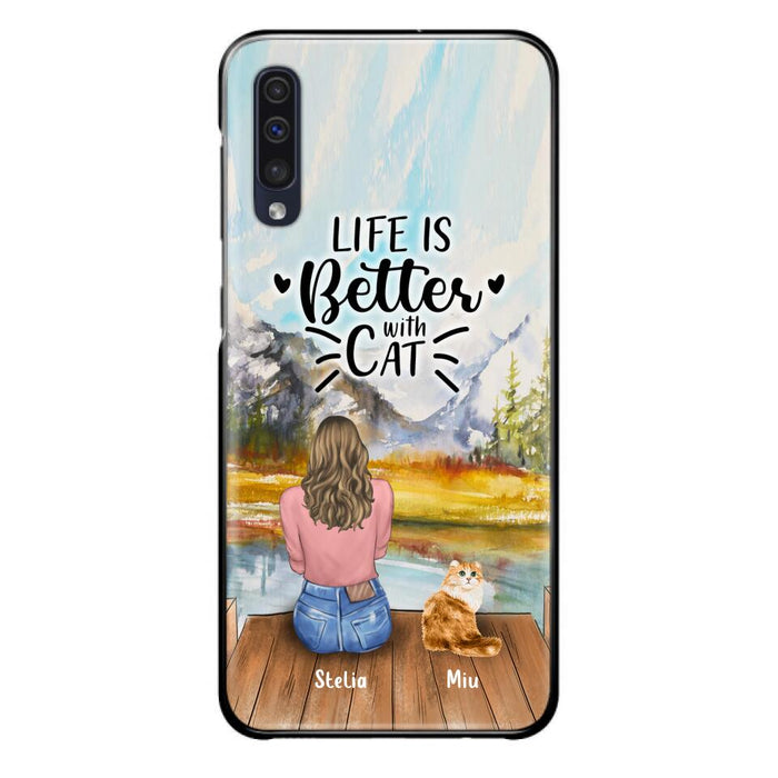 Custom Personalized Cat Mom Phone Case - Gifts For Cat Lovers With Upto 4 Cats - You Had Me At Meow - Case For iPhone, Samsung And Xiaomi