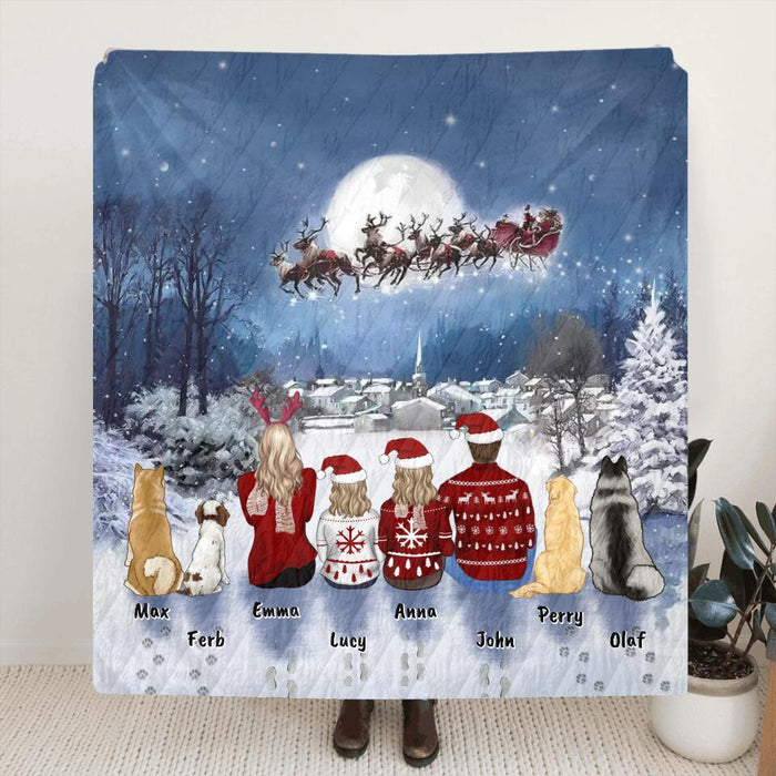 Custom Personalized Christmas Pet Quilt Blanket/Fleece Blanket - Upto 7 Pets - Best Gift For Christmas And Dog Lovers/Cat Lovers - TT1FV8