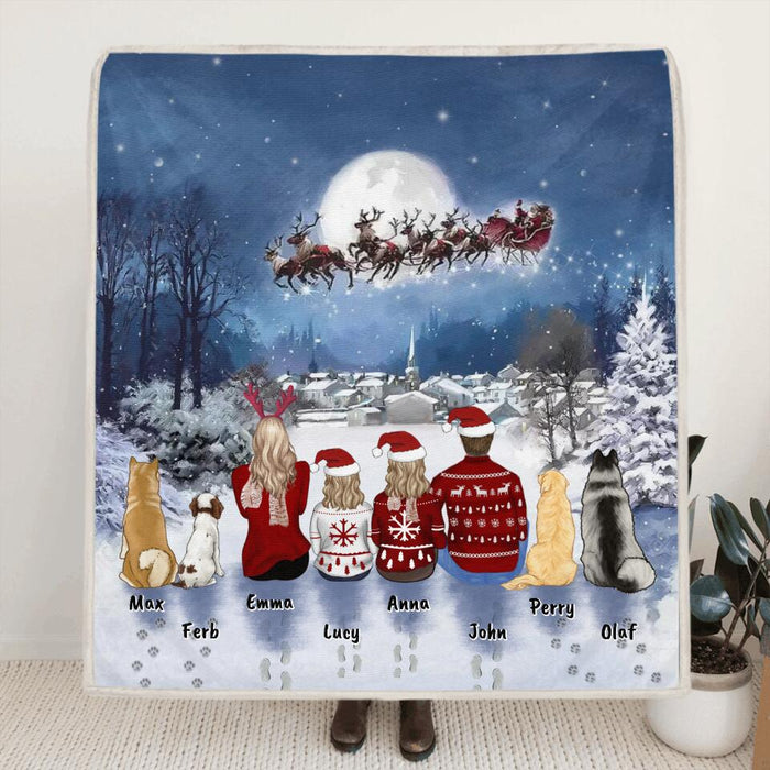 Custom Personalized Christmas Pet Quilt Blanket/Fleece Blanket - Upto 7 Pets - Best Gift For Christmas And Dog Lovers/Cat Lovers - TT1FV8