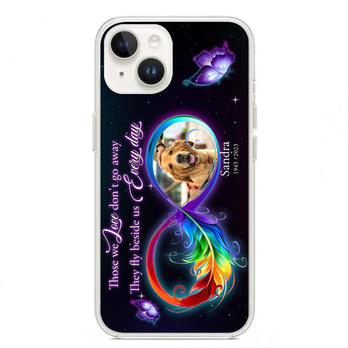 Custom Personalized Memorial Infinity Symbol Phone Case For iPhone/ Samsung - Upload Photo - Memorial Gift Idea For Father's Day/Mother's Day/ Pet Owners - Those We Love Don't Go Away