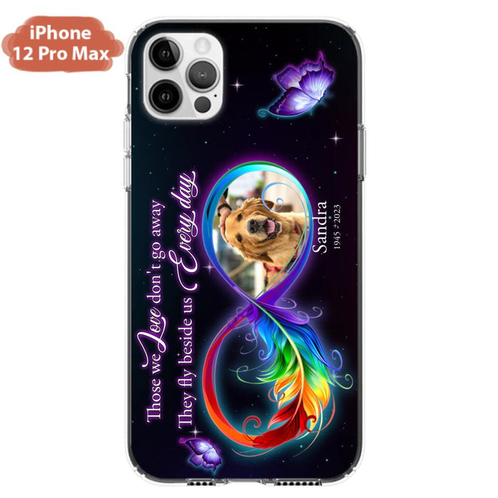 Custom Personalized Memorial Infinity Symbol Phone Case For iPhone/ Samsung - Upload Photo - Memorial Gift Idea For Father's Day/Mother's Day/ Pet Owners - Those We Love Don't Go Away