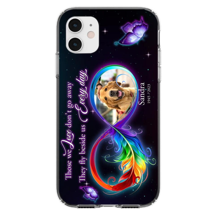 Custom Personalized Memorial Infinity Symbol Phone Case For iPhone/ Samsung - Upload Photo - Memorial Gift Idea For Father's Day/Mother's Day/ Pet Owners - Those We Love Don't Go Away