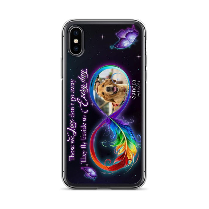 Custom Personalized Memorial Infinity Symbol Phone Case For iPhone/ Samsung - Upload Photo - Memorial Gift Idea For Father's Day/Mother's Day/ Pet Owners - Those We Love Don't Go Away