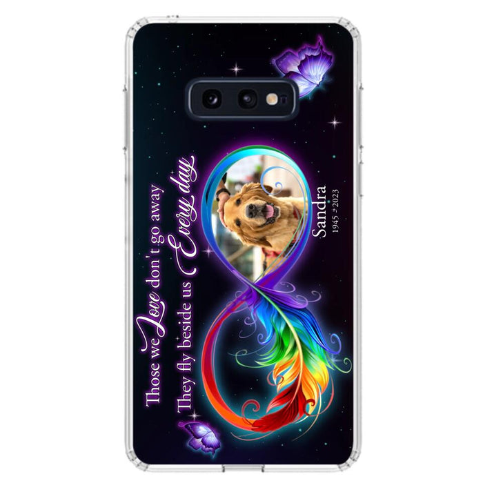 Custom Personalized Memorial Infinity Symbol Phone Case For iPhone/ Samsung - Upload Photo - Memorial Gift Idea For Father's Day/Mother's Day/ Pet Owners - Those We Love Don't Go Away