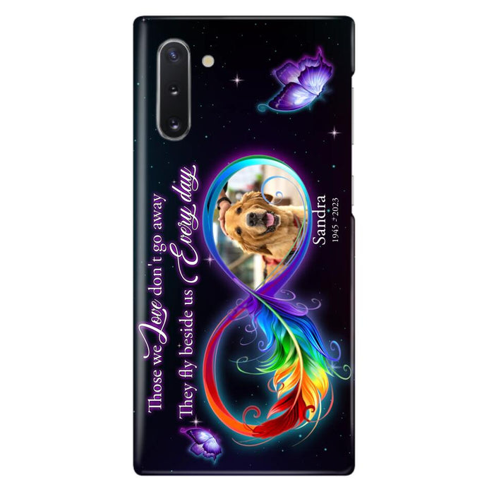 Custom Personalized Memorial Infinity Symbol Phone Case For iPhone/ Samsung - Upload Photo - Memorial Gift Idea For Father's Day/Mother's Day/ Pet Owners - Those We Love Don't Go Away