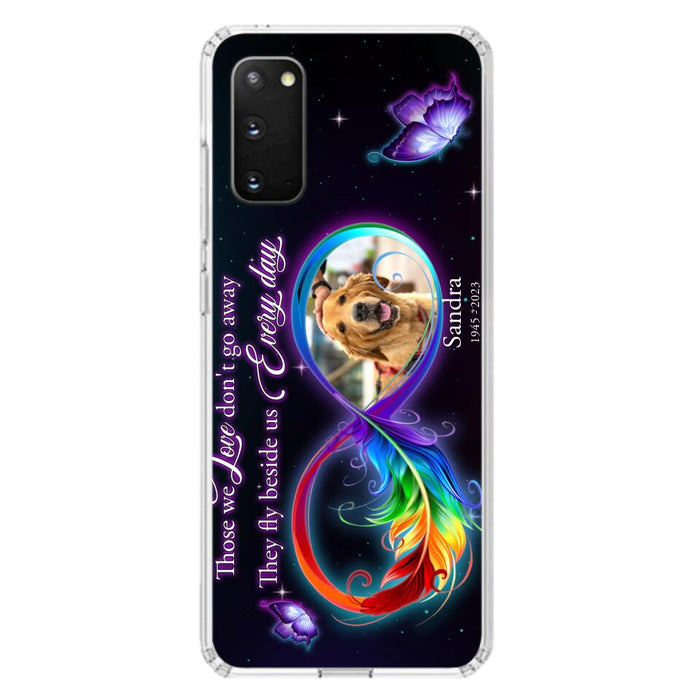 Custom Personalized Memorial Infinity Symbol Phone Case For iPhone/ Samsung - Upload Photo - Memorial Gift Idea For Father's Day/Mother's Day/ Pet Owners - Those We Love Don't Go Away