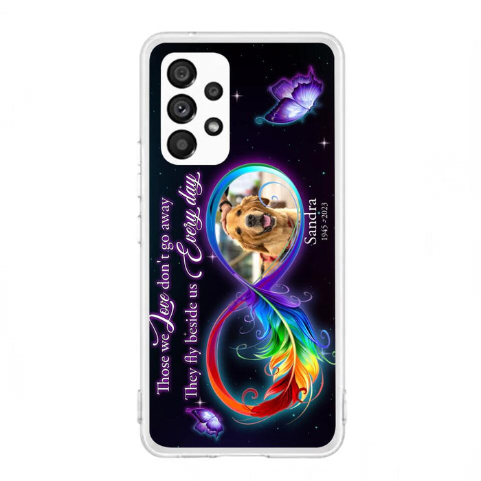 Custom Personalized Memorial Infinity Symbol Phone Case For iPhone/ Samsung - Upload Photo - Memorial Gift Idea For Father's Day/Mother's Day/ Pet Owners - Those We Love Don't Go Away