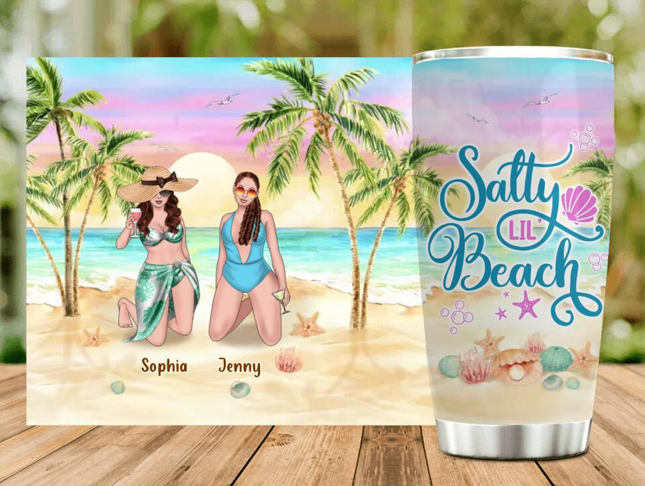 Custom Personalized Beach Besties Tumbler - Upto 4 Girls - Gift Idea For Friends/Besties/Sisters - Summer Gift Idea For Beach Lover - Salty Lil's Beach