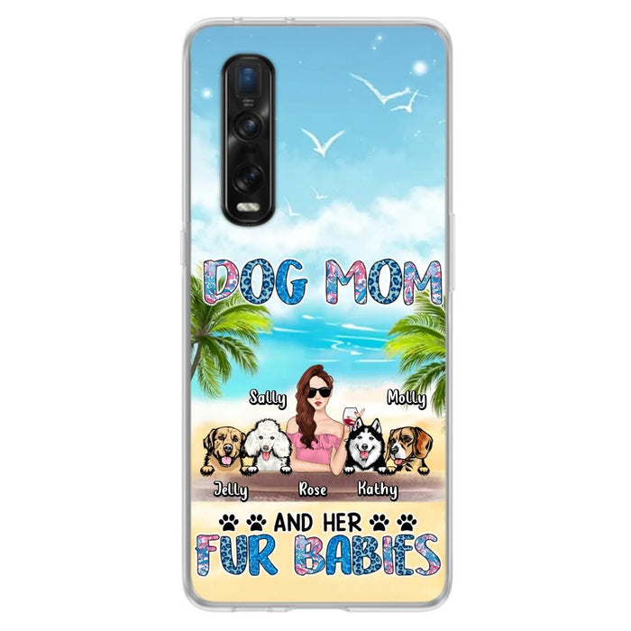 Custom Personalized Dog Mom Summer Patterned Phone Case - Upto 4 Dogs - Gift Idea For Dog Mom/Dog Lovers - Dog Mom And Her Fur Babies - Cases For Oppo/Xiaomi/Huawei