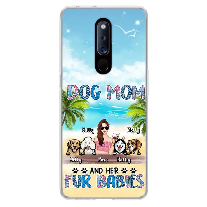 Custom Personalized Dog Mom Summer Patterned Phone Case - Upto 4 Dogs - Gift Idea For Dog Mom/Dog Lovers - Dog Mom And Her Fur Babies - Cases For Oppo/Xiaomi/Huawei