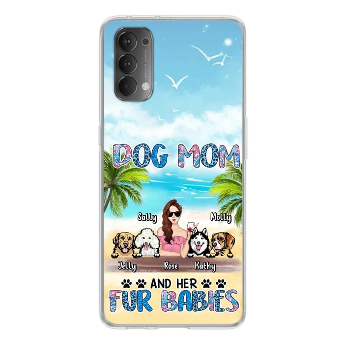 Custom Personalized Dog Mom Summer Patterned Phone Case - Upto 4 Dogs - Gift Idea For Dog Mom/Dog Lovers - Dog Mom And Her Fur Babies - Cases For Oppo/Xiaomi/Huawei