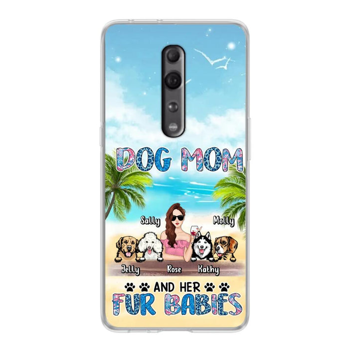 Custom Personalized Dog Mom Summer Patterned Phone Case - Upto 4 Dogs - Gift Idea For Dog Mom/Dog Lovers - Dog Mom And Her Fur Babies - Cases For Oppo/Xiaomi/Huawei