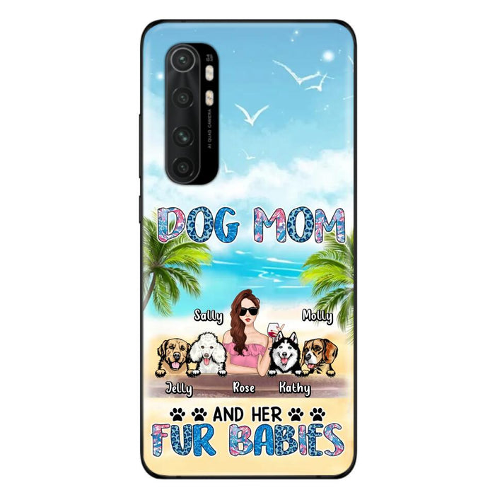 Custom Personalized Dog Mom Summer Patterned Phone Case - Upto 4 Dogs - Gift Idea For Dog Mom/Dog Lovers - Dog Mom And Her Fur Babies - Cases For Oppo/Xiaomi/Huawei