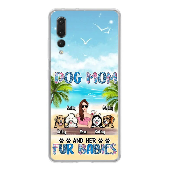 Custom Personalized Dog Mom Summer Patterned Phone Case - Upto 4 Dogs - Gift Idea For Dog Mom/Dog Lovers - Dog Mom And Her Fur Babies - Cases For Oppo/Xiaomi/Huawei