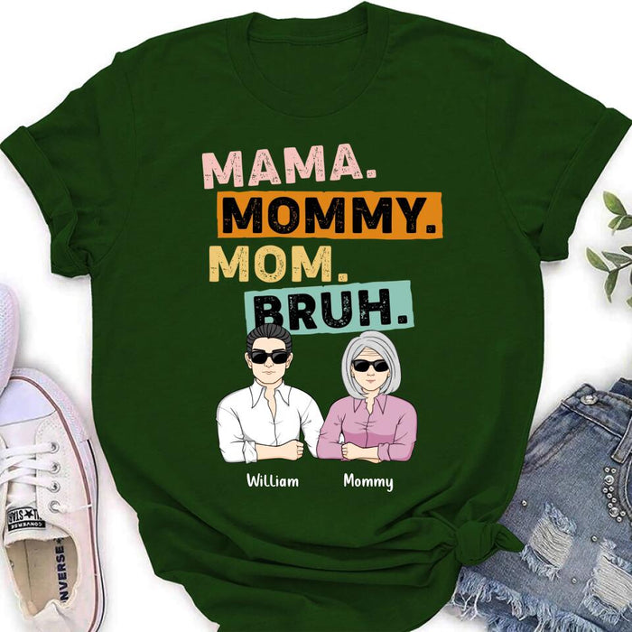 Custom Personalized Mama Shirt - Upto 4 Children - Mother's Day Gift Idea From Sons - Mama Mommy Mom Bruh